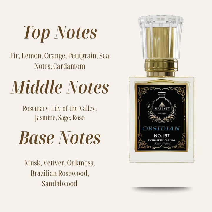 Obsidian I Mens I woody, aromatic, fresh spicy, citrus, musky, floral, earthy I Fragrance Parfum