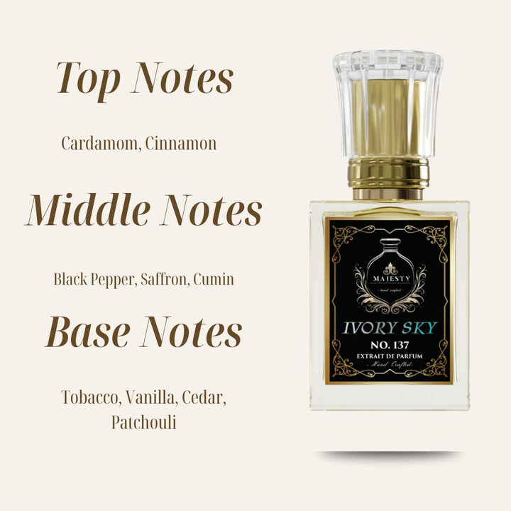 Ivory Sky I Mens I warm, spicy, smokey, woody, fresh spicy, vanilla, cinnamon, sweet, aromatic, patchouli I Fragrance Parfum